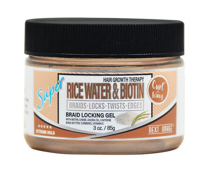 Next Image Braid Locking Gel Super Hold -  Rice Water & Biotin 3oz