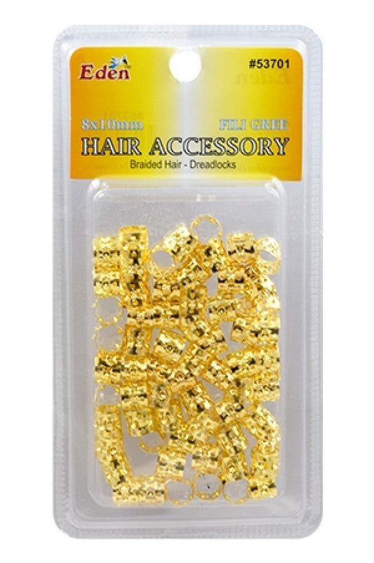 Eden Gold Filigree Tubes - 8x10mm #53701G