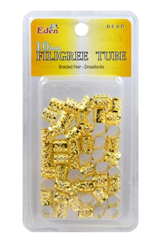 Eden Gold Filigree Tubes - 10mm #53710G