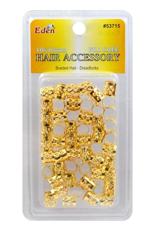 Eden Gold Filigree Tubes - 10x10mm #53715G