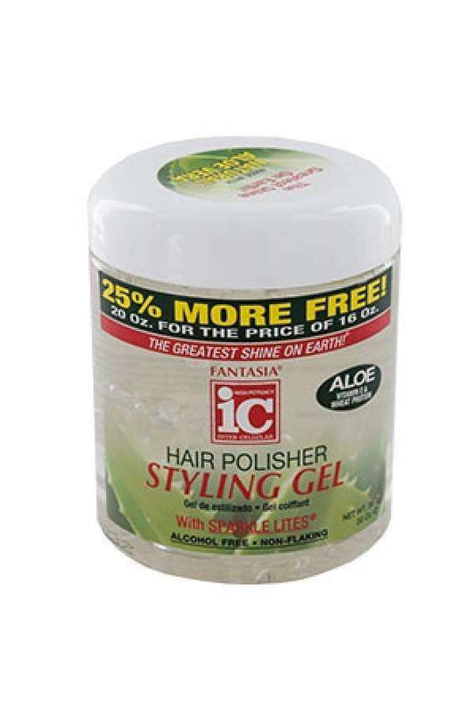 Fantasia Hair Polisher Styling Gel w/ Sparkle Lites 16oz - Beautiful Black Hair