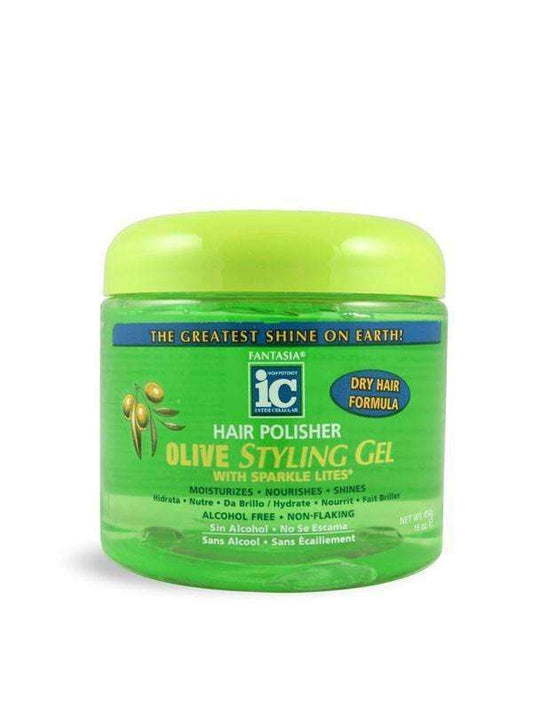 Fantasia IC Hair Polisher Olive Styling Gel w/ Sparkle Lites - Beautiful Black Hair