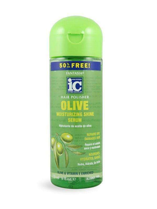 Fantasia IC Hair Polisher Olive Moisturizing Shine Serum 6oz - Beautiful Black Hair