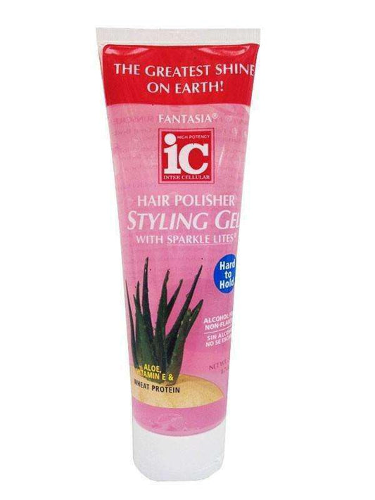 Fantasia Hair Polisher Styling Gel Hard to Hold w/ Sparkle Lites 8.7oz - Beautiful Black Hair