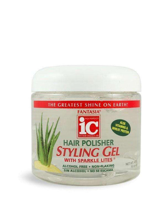 Fantasia Hair Polisher Styling Gel w/ Sparkle Lites 16oz - Beautiful Black Hair
