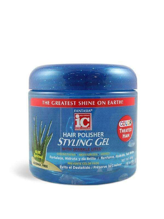 Fantasia Hair Polisher Styling Gel For Color Treated Hair w/ Sparkle Lites - Beautiful Black Hair