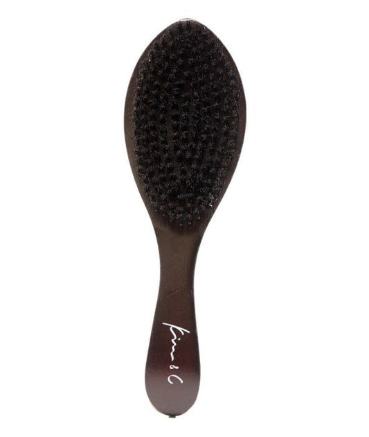 Premium Boar Curved Wave Brush - Hard - Beautiful Black Hair