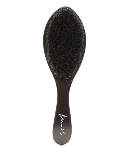 Premium Boar Curved Wave Brush - Soft - Beautiful Black Hair