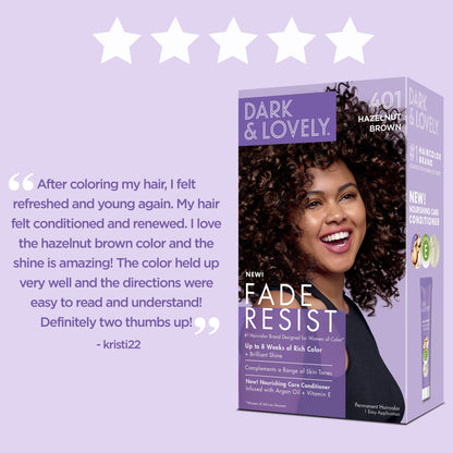 Dark & Lovely Fade Resist Rich Conditioning Hair Color - 401 Hazelnut Brown