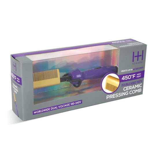 Hot & Hotter Ceramic Electrical Pressing Comb - Double Teeth #5966