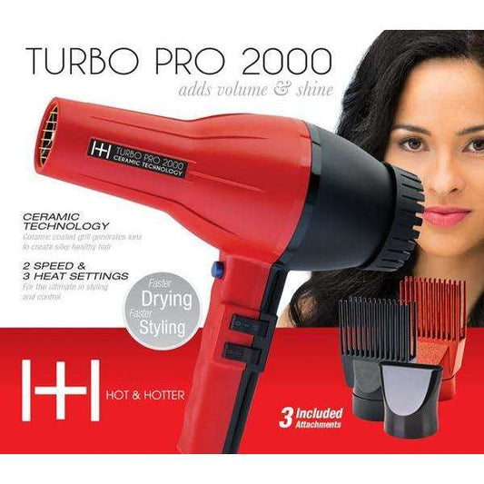 Hot & Hotter Turbo Pro 2000 Hair Dryer #5839