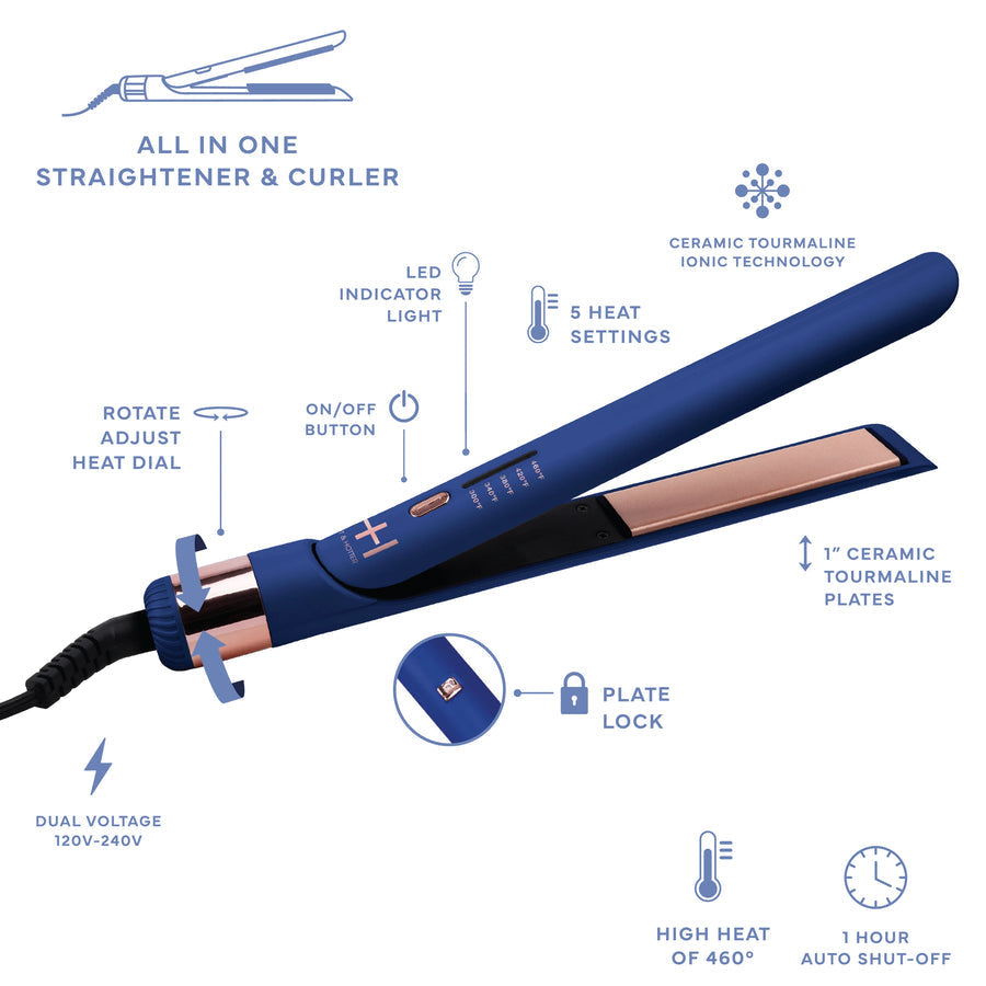 Hot & Hotter 1" Multi-Styler Straightener & Curler #5898