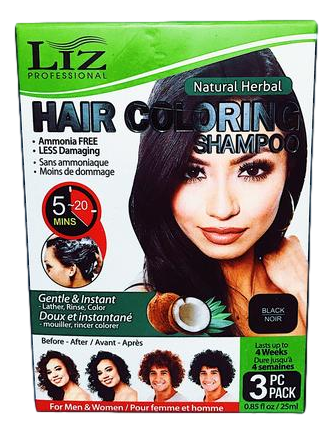 Liz Professional Hair Coloring Shampoo - Beautiful Black Hair