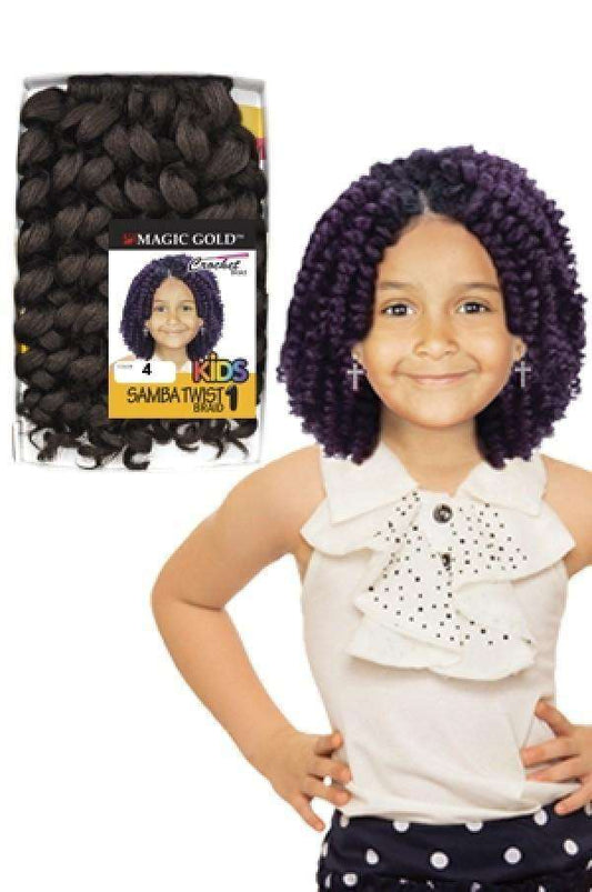 Magic Gold Kids Crochet Braid Sambar Twist #1 8" - Beautiful Black Hair