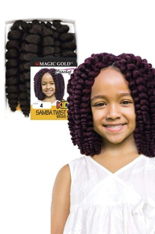 Magic Gold Kids Crochet Braid Sambar Twist #2 8" - Beautiful Black Hair