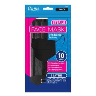 Annie Black Disposable Face Masks with Elastic Earloops - Beautiful Black Hair
