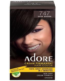 Adore Cream Permanent Hair Color - Dark Brown 747 - Beautiful Black Hair