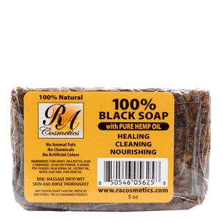 RA Cosmetics 100% Black Soap with Pure Hemp Oil - Beautiful Black Hair