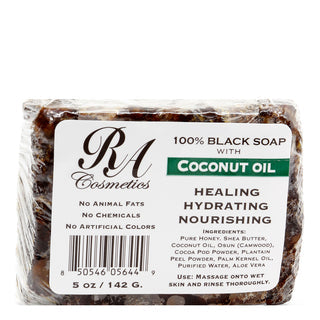 RA Cosmetics 100% Black Soap with Coconut Oil - Beautiful Black Hair