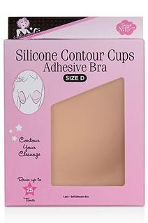 Hollywood Fashion Secrets Silicone Contour Cups Adhesive Bra - Size D (1 Pair) - Beautiful Black Hair