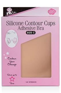 Hollywood Fashion Secrets Silicone Contour Cups Adhesive Bra - Size C (1 Pair) - Beautiful Black Hair