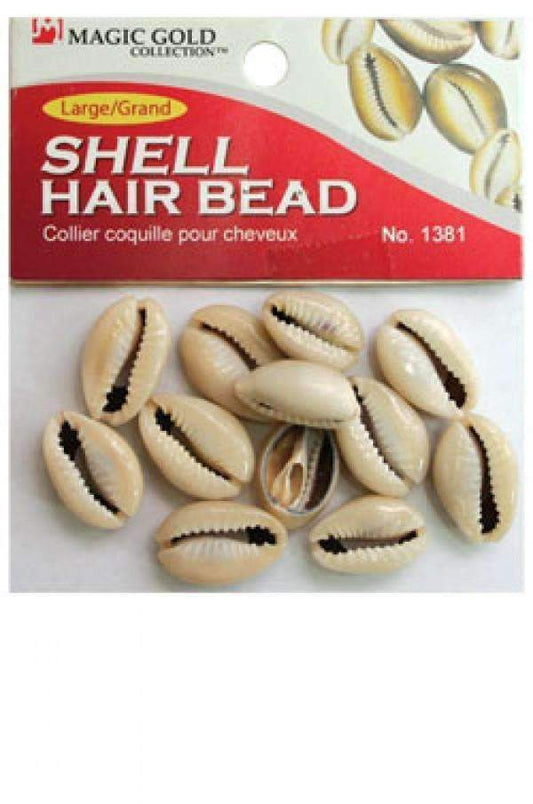 144 Magic Gold Shell Hair Beads - Large Dark Ivory #1381 - Beautiful Black Hair
