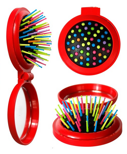Pocket Hair Brush w/ Mirror