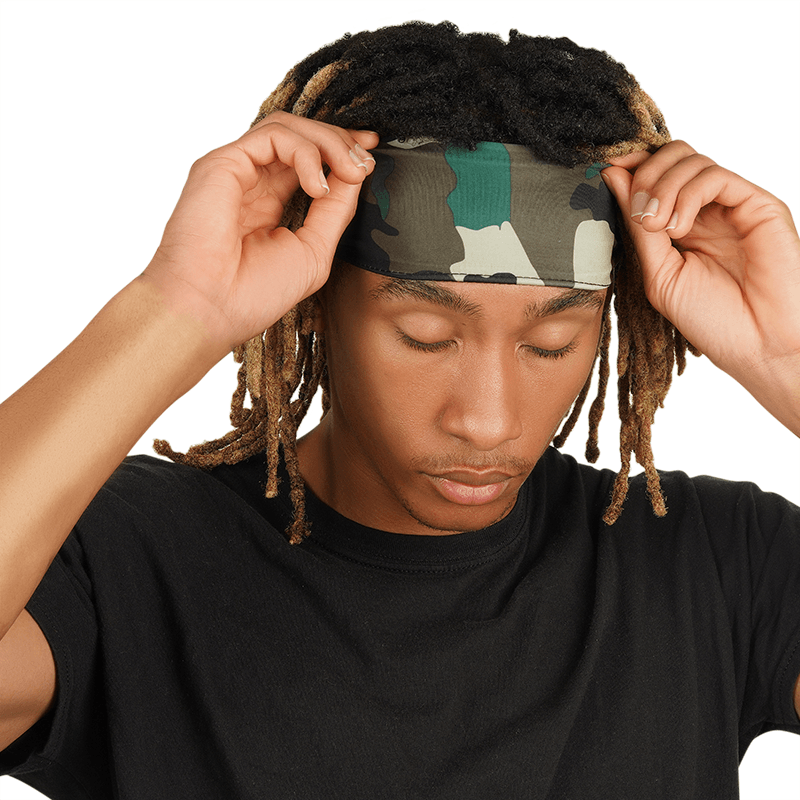 Mr. Durag Spandex Ultra Stretch Dreadlocks Band - Green Camouflage #3620