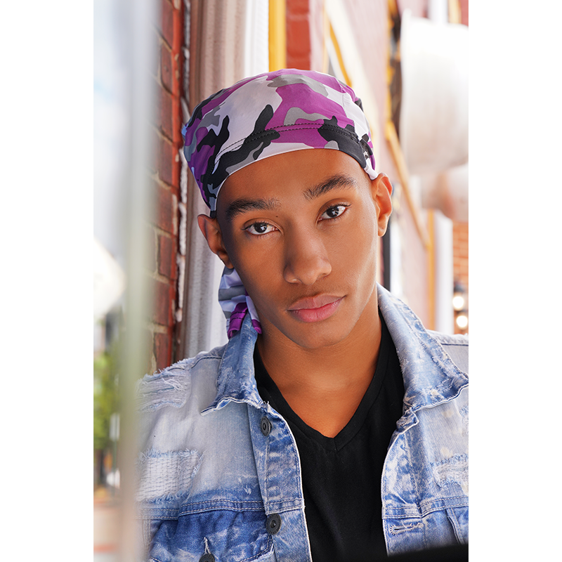 Mr. Durag Dread Locks Tube w/ Strap Back - Camo Assorted #3628