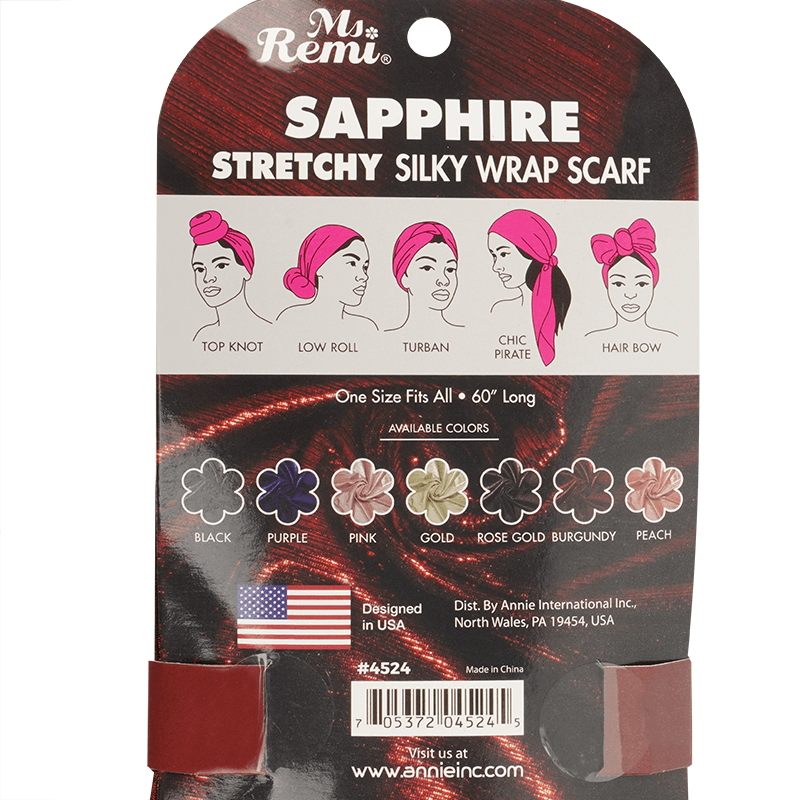 Ms. Remi Sapphire Stretchy Silky Wrap Scarf #4523