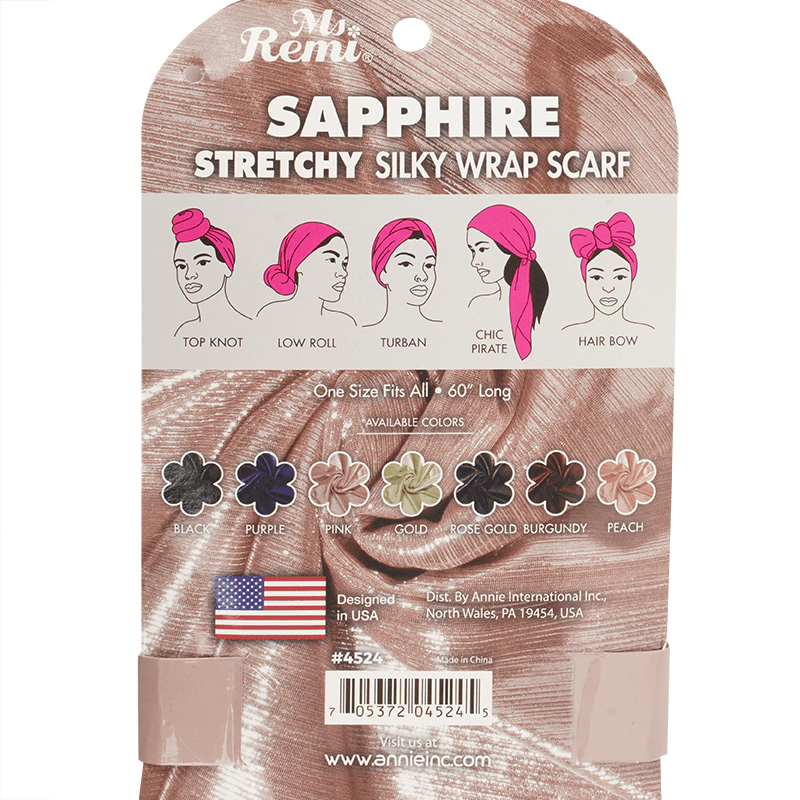 Ms. Remi Sapphire Stretchy Silky Wrap Scarf #4523