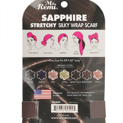 Ms. Remi Sapphire Stretchy Silky Wrap Scarf #4523