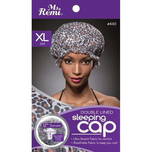 Ms. Remi Double Lined Sleeping Cap Extra Large Leopard Pattern #4411