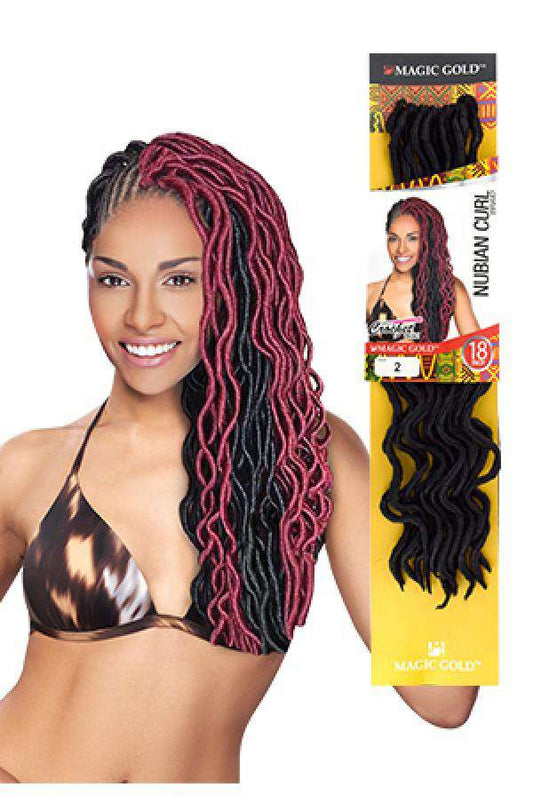 Magic Gold Nubian Curl Locks 18" - Beautiful Black Hair