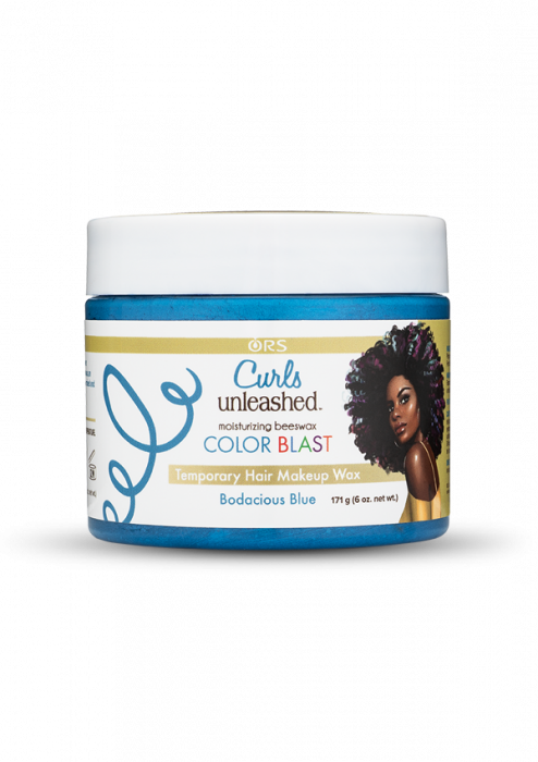 ORS Curls Unleashed Color Blast Temporary Hair Makeup Wax - Bodacious Blue - Beautiful Black Hair