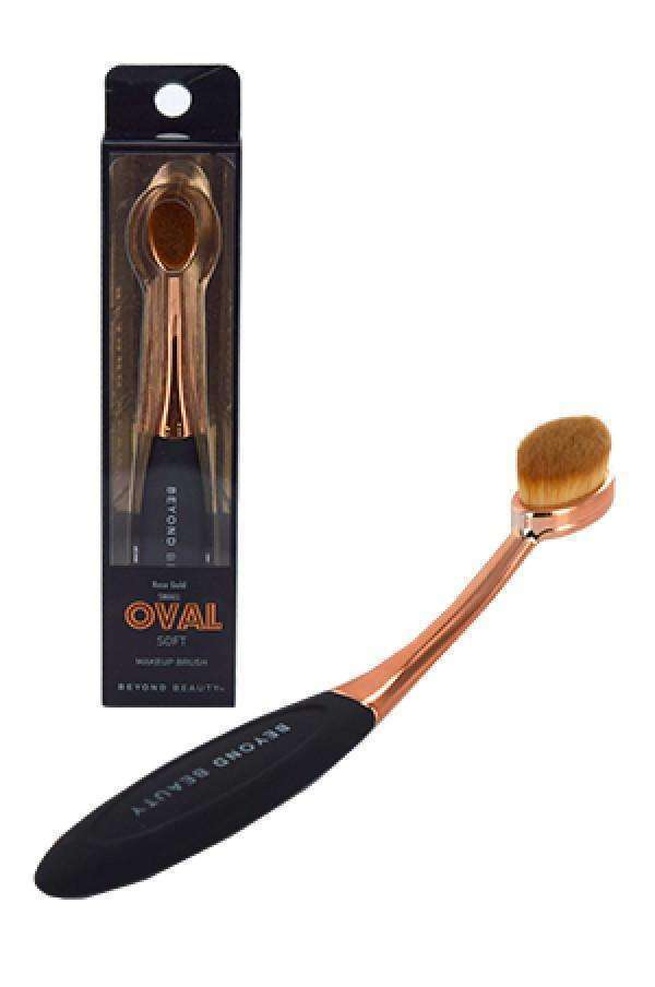 Rose Gold Oval Soft Makeup Brush - Small - Beautiful Black Hair