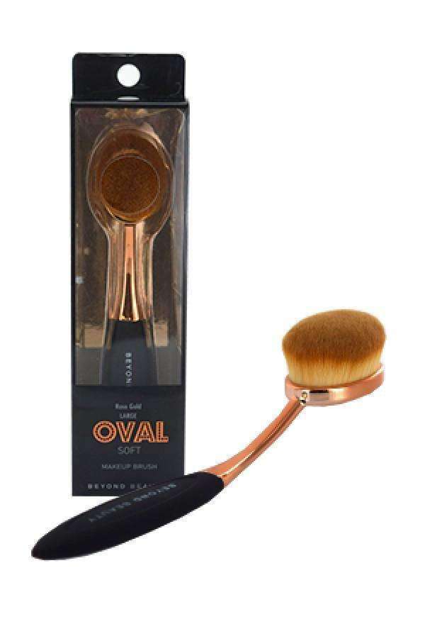 Rose Gold Oval Soft Makeup Brush - Large - Beautiful Black Hair