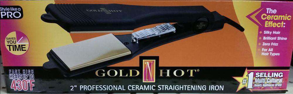 Gold N Hot Ceramic Straightening Iron 2" - Beautiful Black Hair