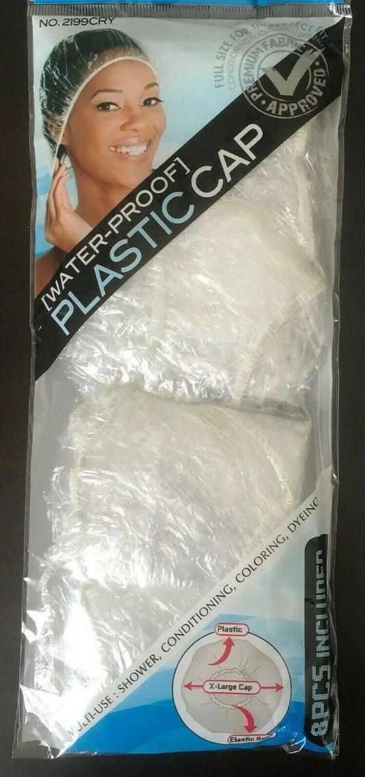 Magic Collection Water-Proof Plastic Cap 8pk- #2199 Clear - Beautiful Black Hair