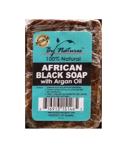 By Natures 100% Natural African Black Soap With Argan Oil - Beautiful Black Hair