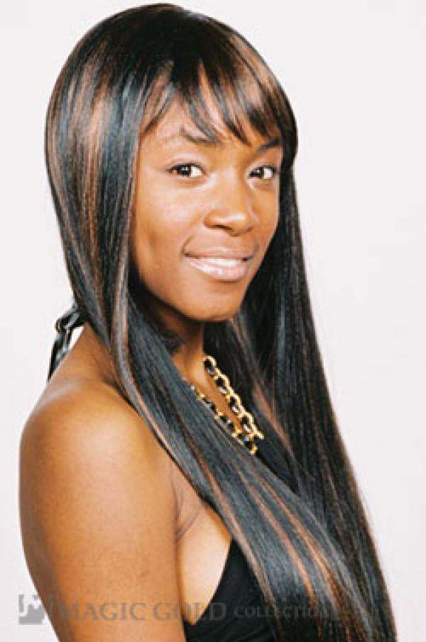 Magic Gold Quality Premium Synthetic Hair Weave Silky Yaki 28" - Beautiful Black Hair
