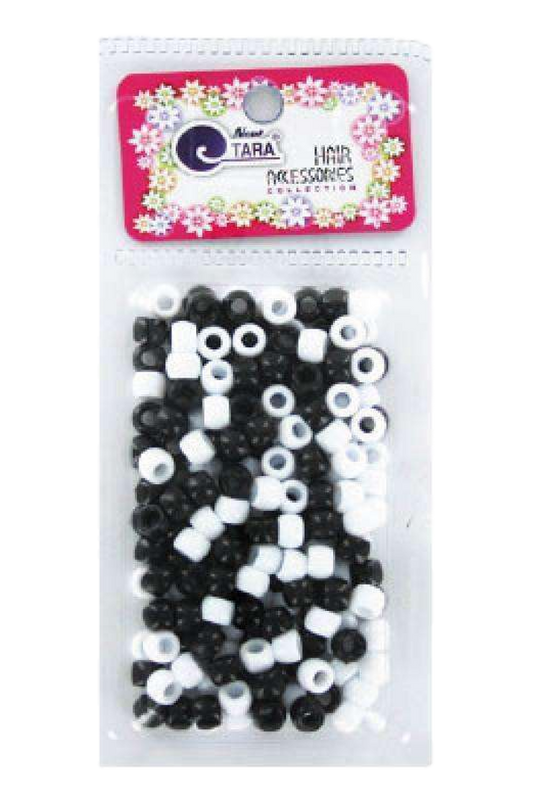 Tara Hair Beads - Black & White Mix #72629 - Beautiful Black Hair