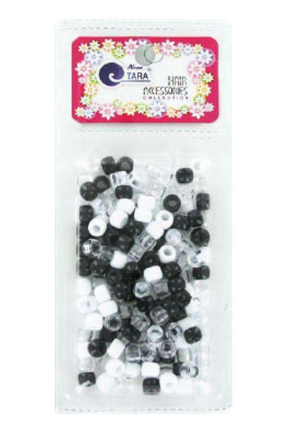 Tara Hair Beads -  Black, White & Clear Mix #72630 - Beautiful Black Hair