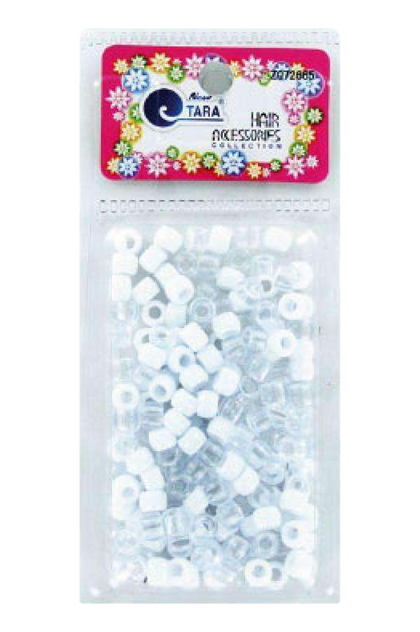 Tara Hair Beads -  White & Clear #72665 - Beautiful Black Hair