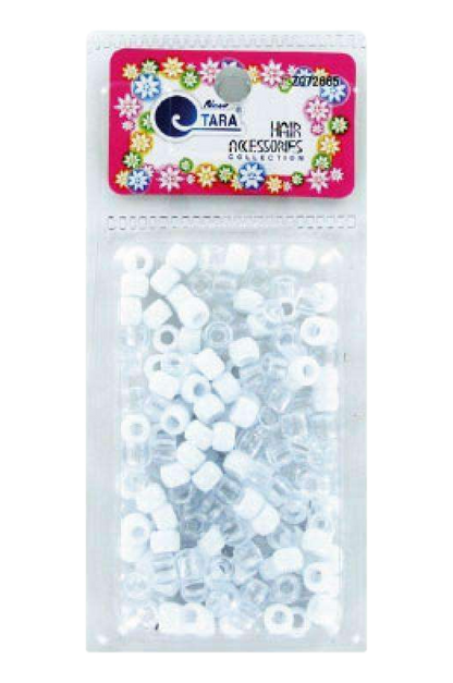 Tara Hair Beads -  White & Clear #72665 - Beautiful Black Hair
