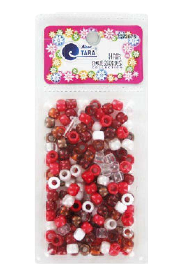 Tara Hair Beads -  Red, Brown & White Mix #72676 - Beautiful Black Hair