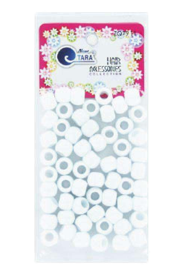 Tara Large Hair Beads - White #7911 - Beautiful Black Hair