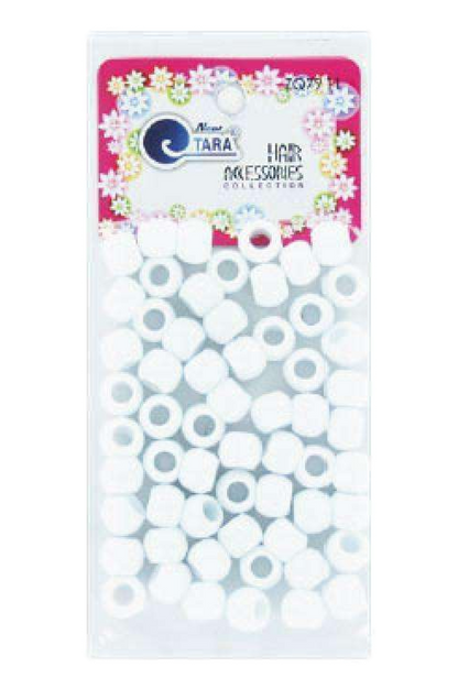 Tara Large Hair Beads - White #7911 - Beautiful Black Hair