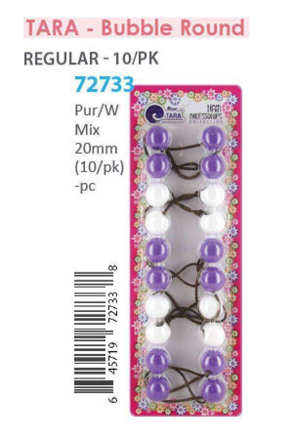 Tara Hair Baubles - Round #72733 Purple/White - Beautiful Black Hair