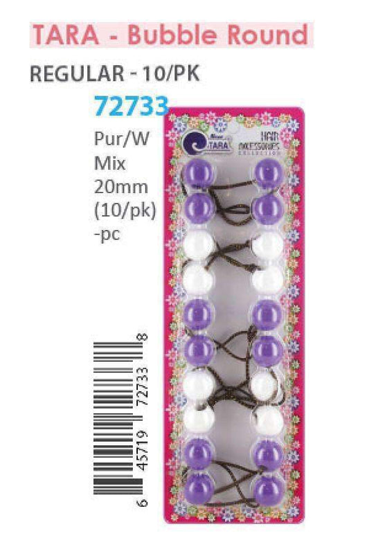 Tara Hair Baubles - Round #72733 Purple/White - Beautiful Black Hair